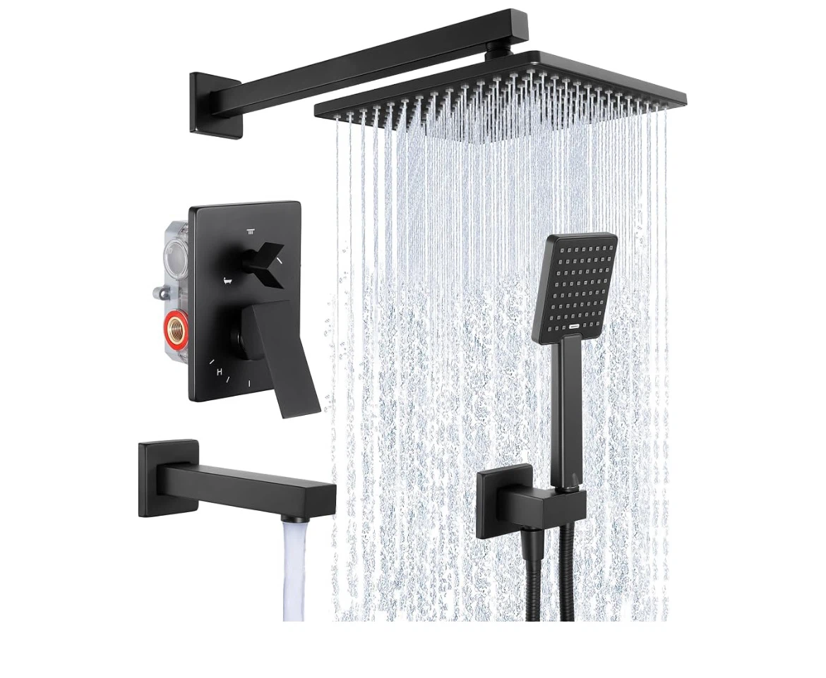 KES Shower System Matte Black