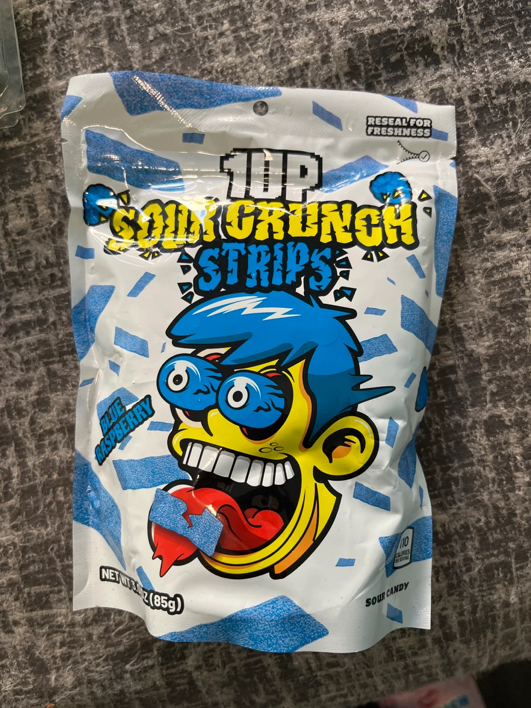 1UP Sour Crunch Strips Blue Raspberry