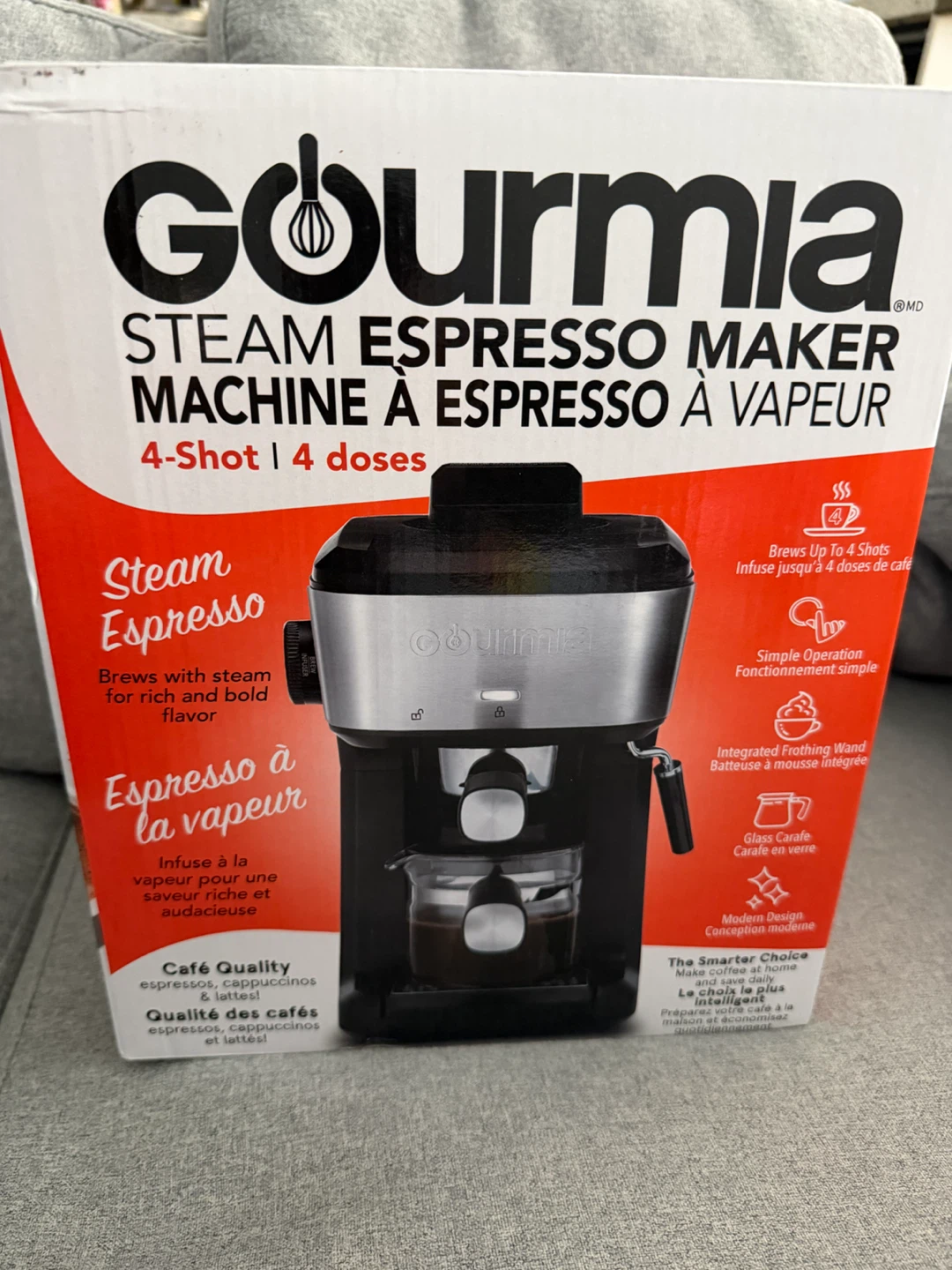 Gourmia 4-Shot Steam Espresso Maker