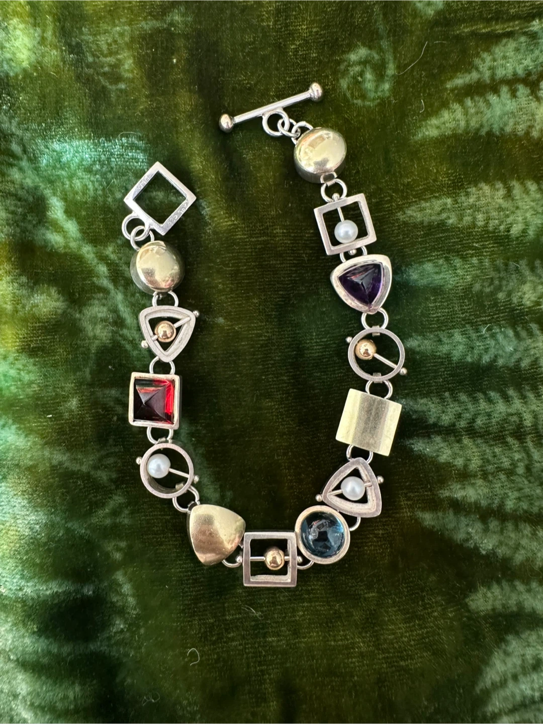 Dian Malouf DLM Mixed Gemstone and Silver Bracelet