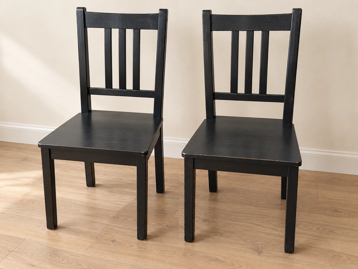 Set of 2 Matching Wooden Dining Chairs – $35