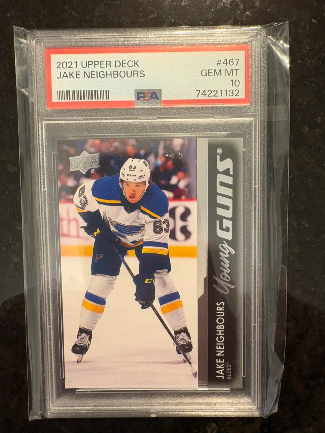 2021-22 Upper Deck Jake Neighbours Young Guns PSA 10