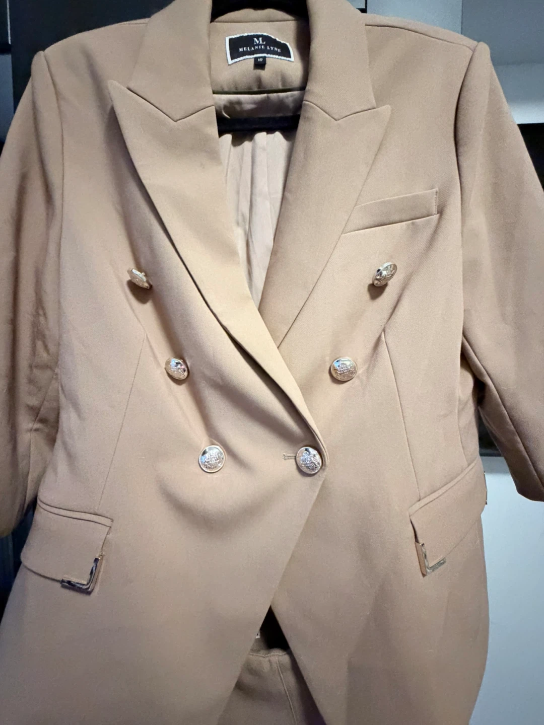Melanie Lyne Tan Blazer and Pant Set - photo 3