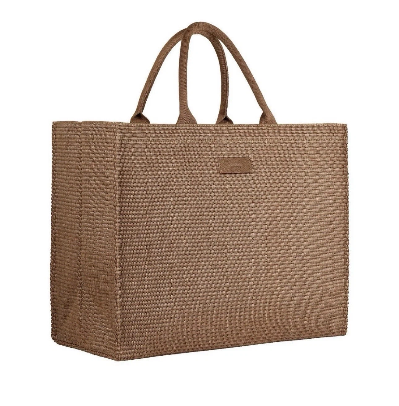 Burberry woven tote in warm brown NWT