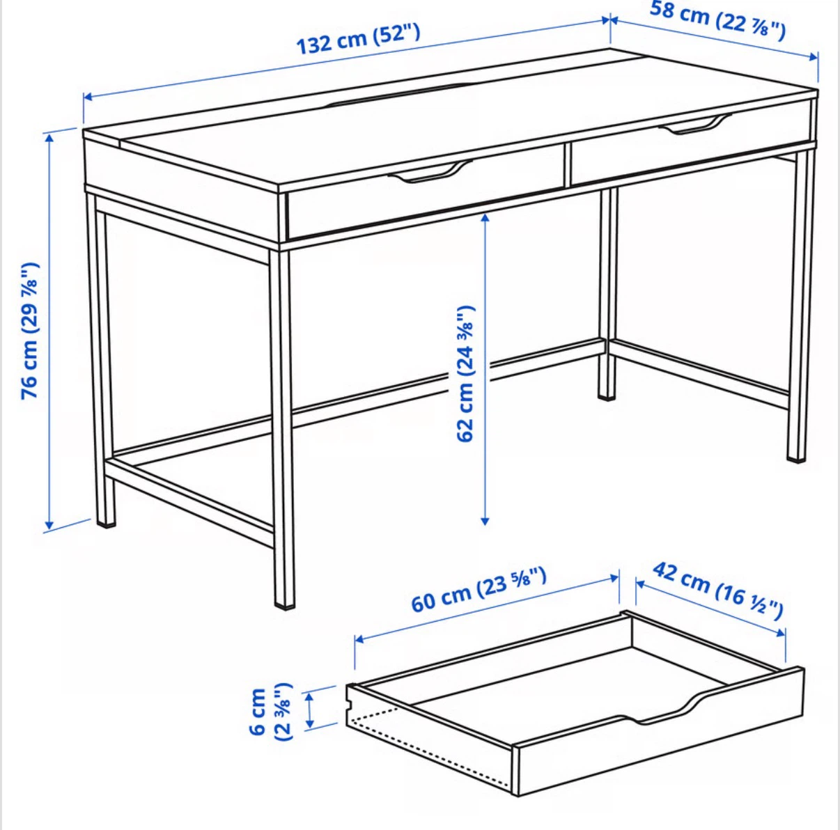 IKEA Alex Desk in White