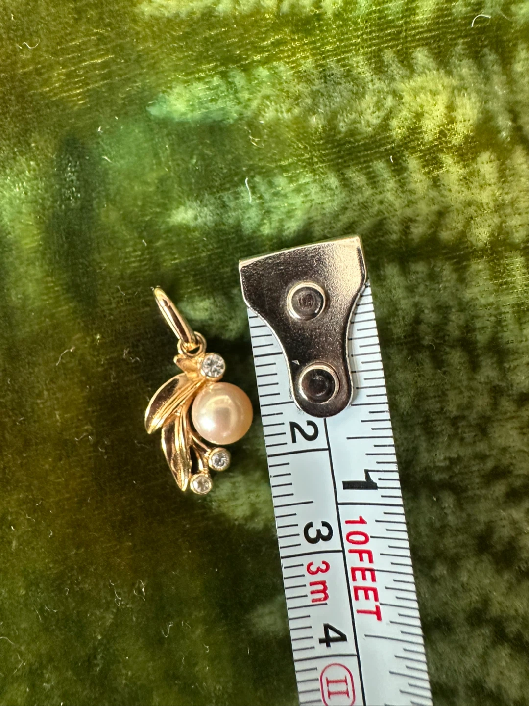 925 Gold Tone Pearl and Crystal Pendant - photo 4
