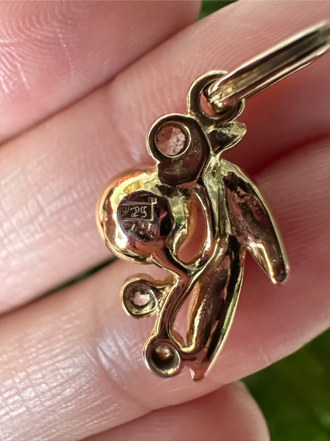 925 Gold Tone Pearl and Crystal Pendant - photo 3