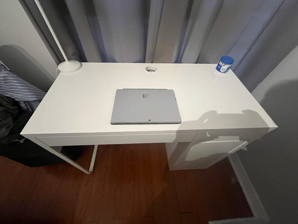 IKEA - MICKE White desk with drawers and cabinet