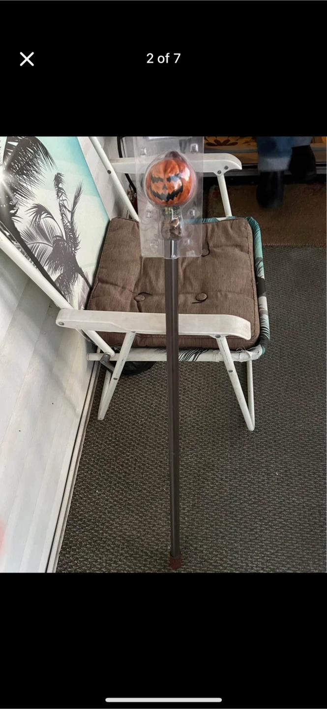 Halloween Jack o lantern steampunk cane - photo 2
