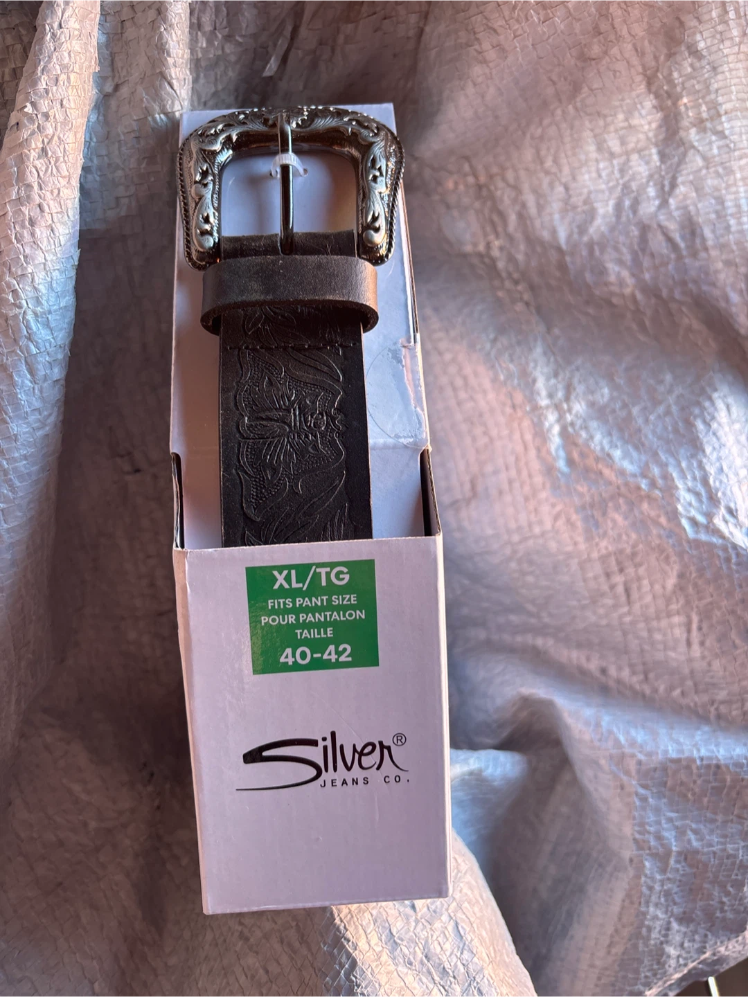 Silver Jeans Co. Men's Leather black Belt XL/TG