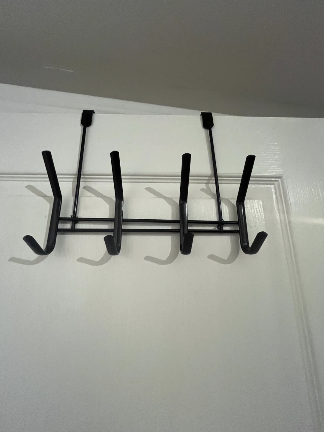 Over-the-Door Black Metal Coat Rack
