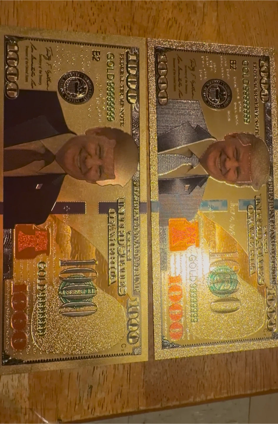 Donald Trump 1000 Gold Novelty Notes 24kt - photo 2