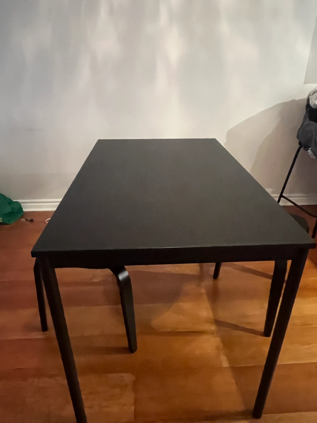 Black IKEA Dining Table and Stool Set
