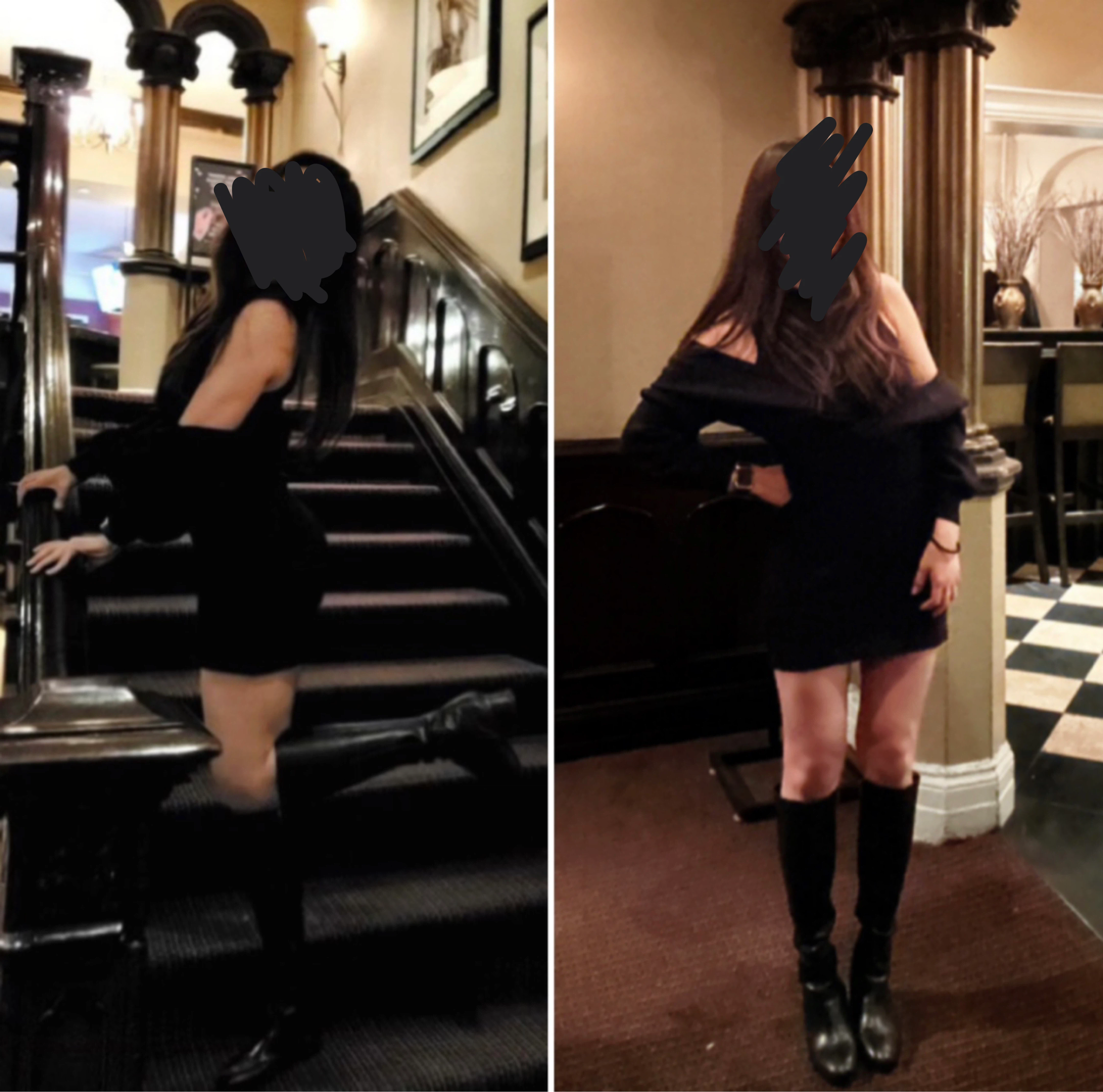 Black Knitted Wrap Dress