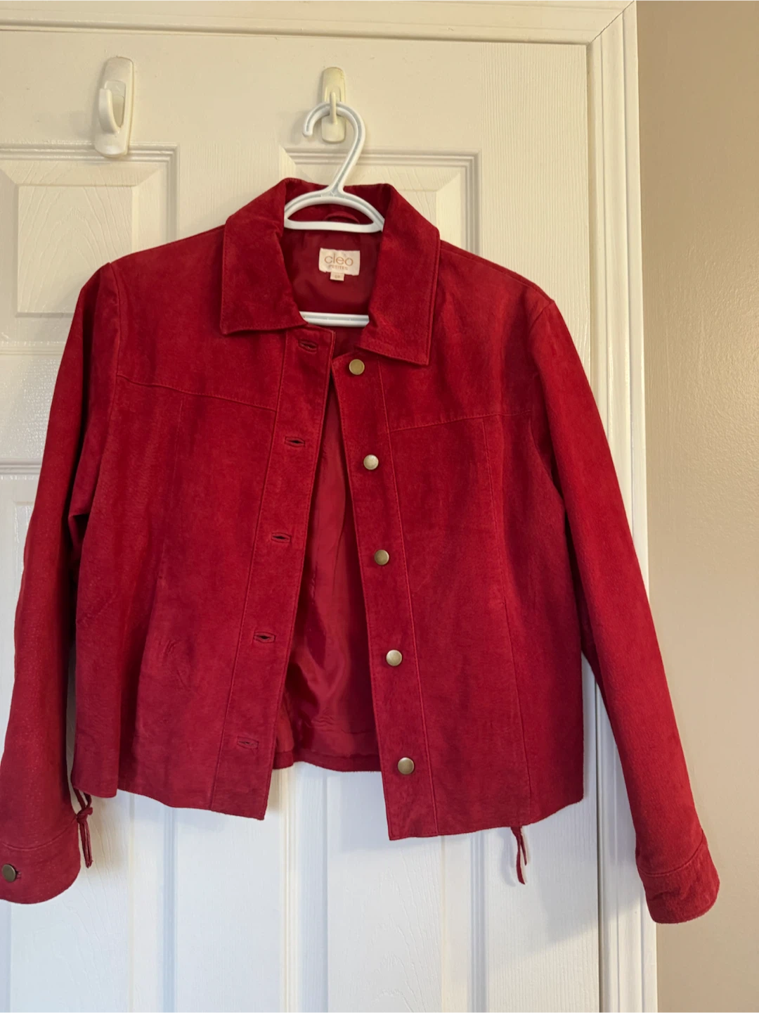 Cleo Petites Red Suede Jacket
