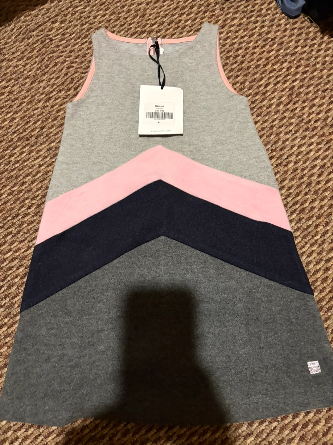 Deux par Deux Chevron Sleeveless Dress Size 6