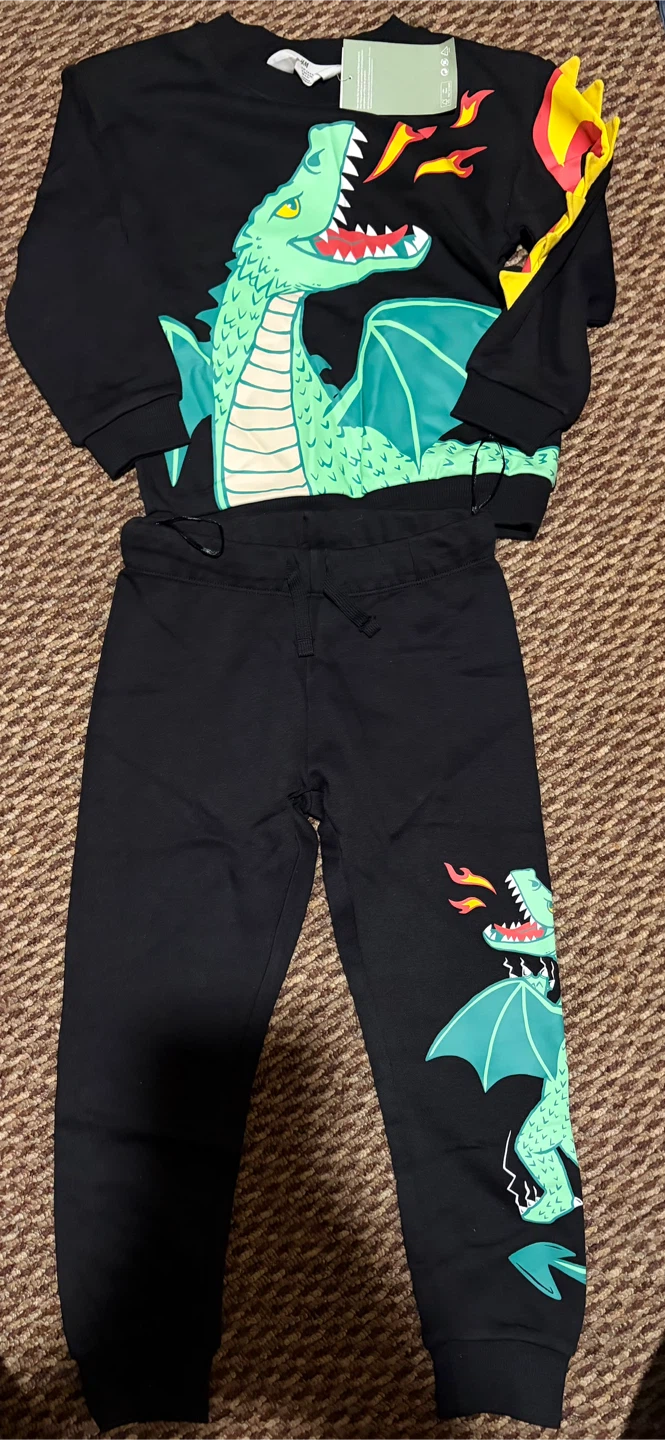 H&M Dragon Graphic Sweatshirt and Jogger Set ~ Size 5T