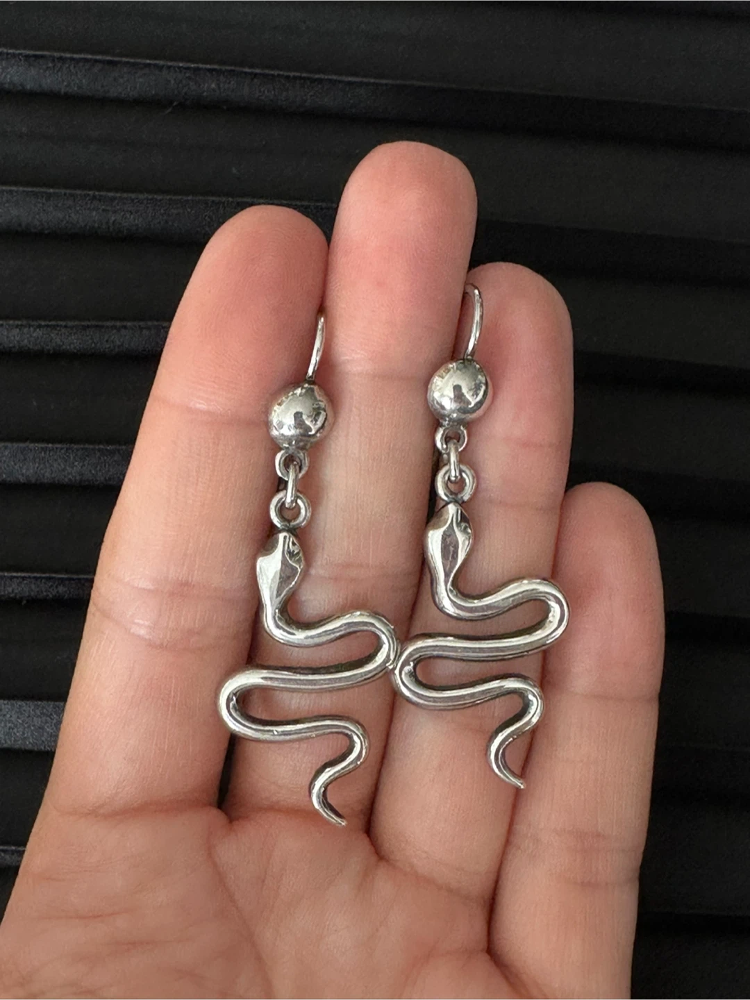 925 Sterling Silver Snake Earrings