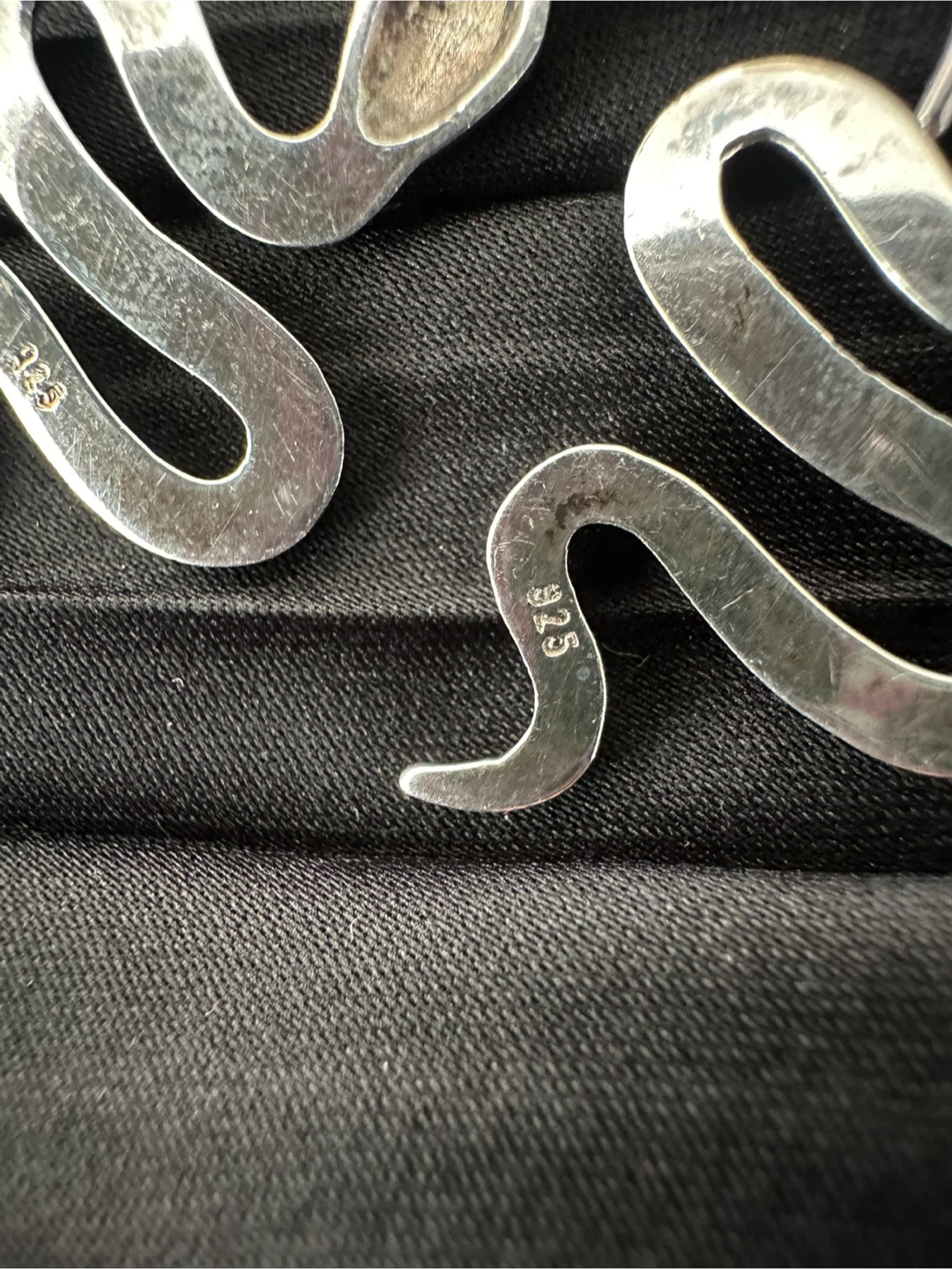 925 Sterling Silver Snake Earrings - photo 3