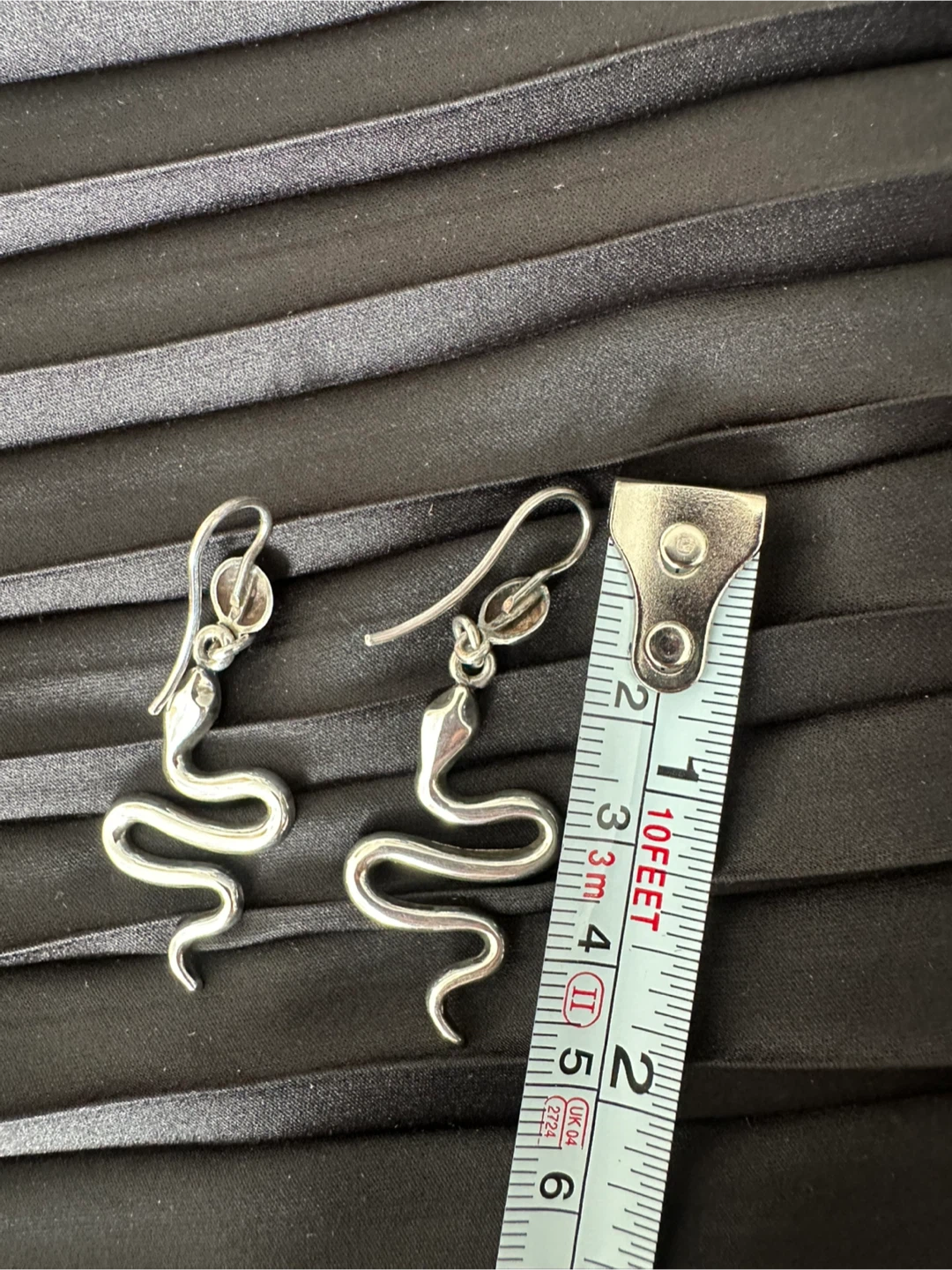 925 Sterling Silver Snake Earrings - photo 4
