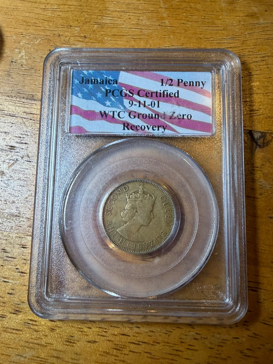 1964 Jamaica 1/2 Penny WTC Ground Zero Recovery Coin