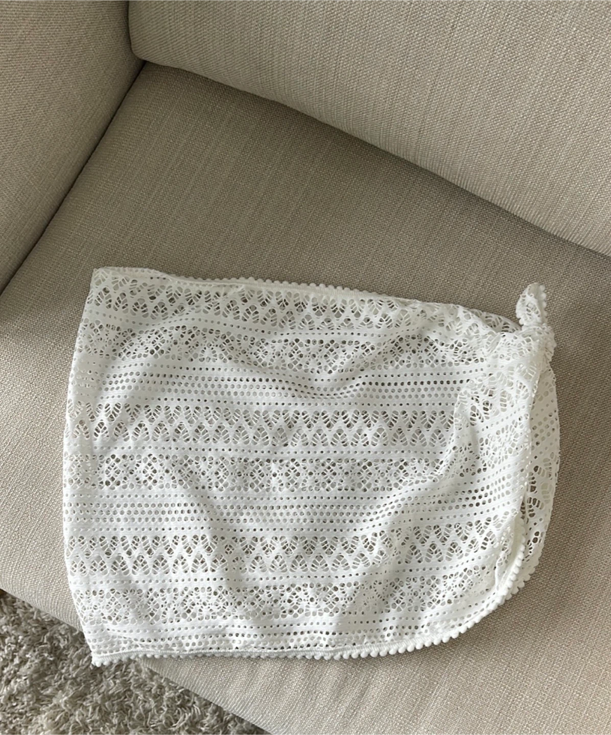 White Crochet Beach Sarong