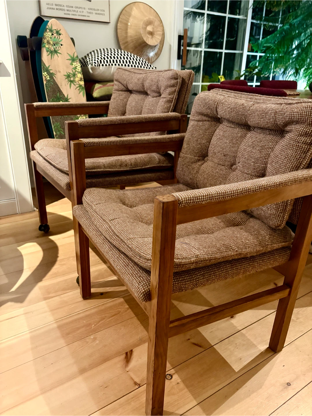 Pair Vintage Danish Mid-Century Teak Lounge Chair