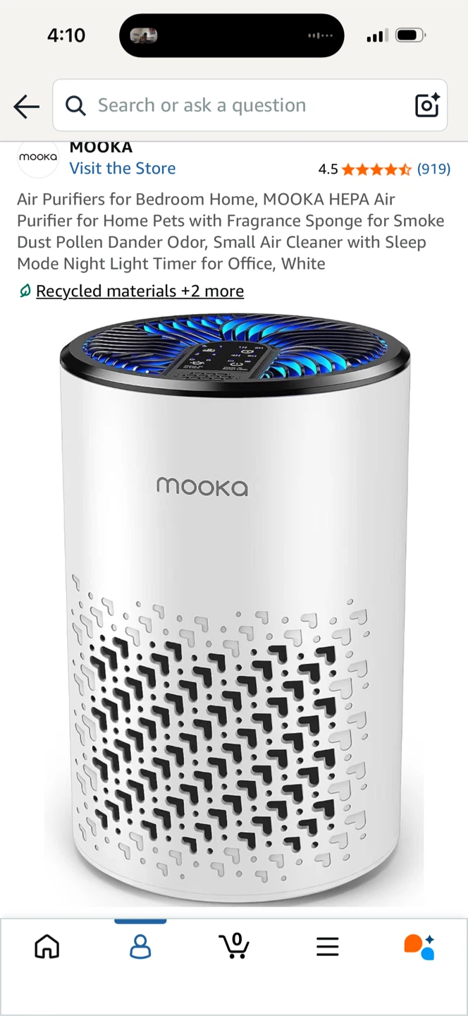 MOOKA HEPA Air Purifier for Home