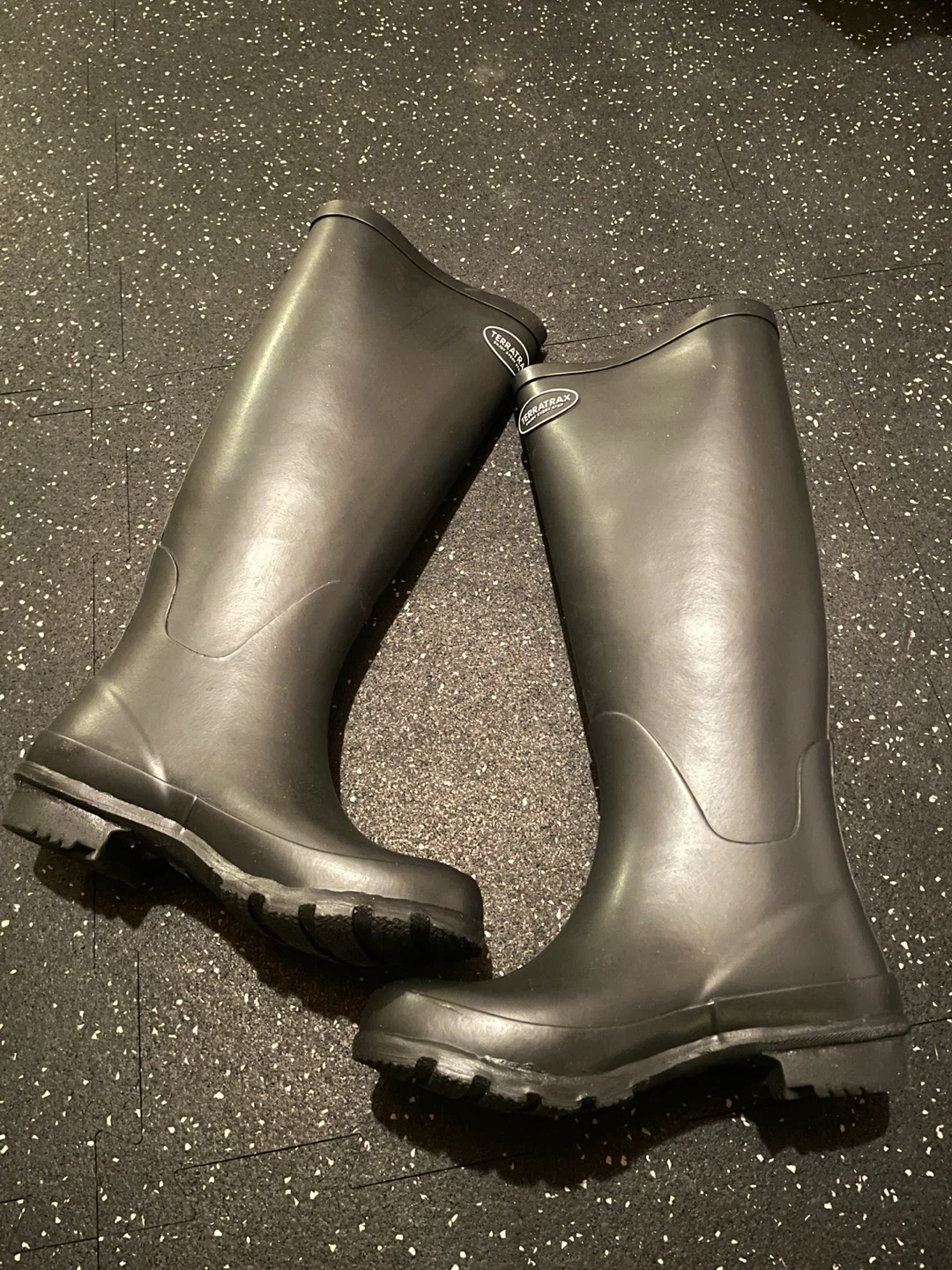 NEW TerraTrax Women’s Tall Rubber Rain Boots –Black Size 5 - photo 3