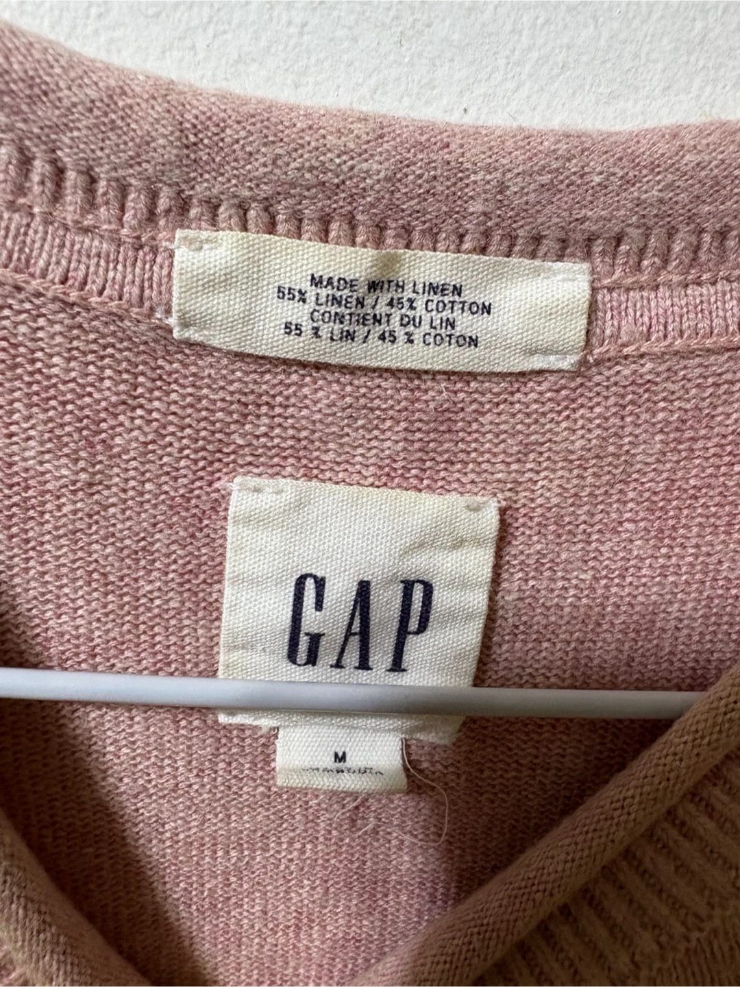 Gap Pink Linen Blend Sweater