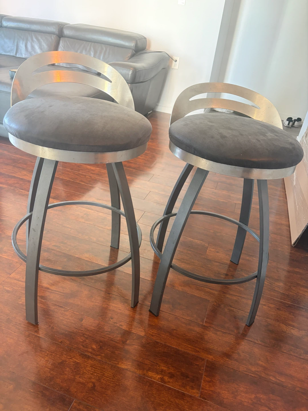 Set of Two Swivel Bar Stools