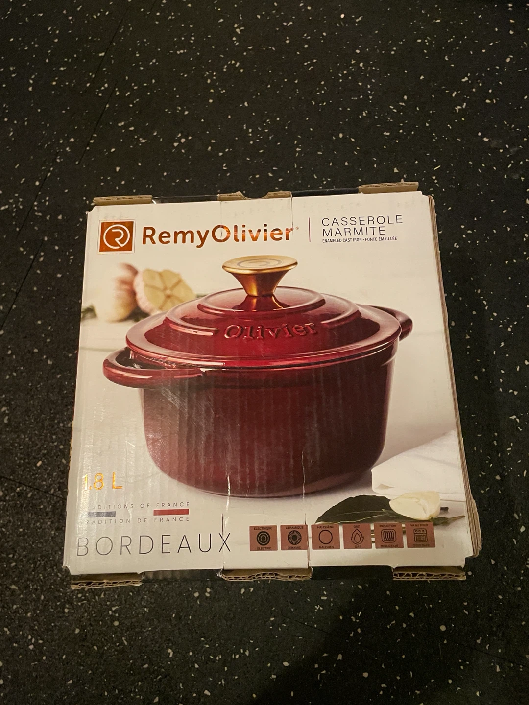 NEW Remy Olivier Enameled Cast Iron Casserole Dutch Oven 1.8L