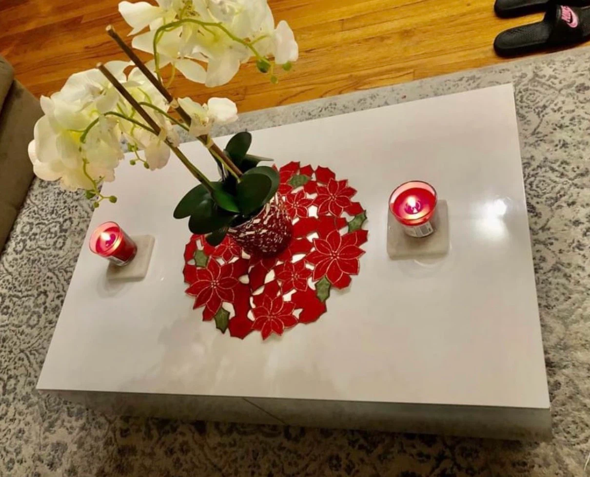 White Glossy Coffee Table with Storage Drawers - photo 2