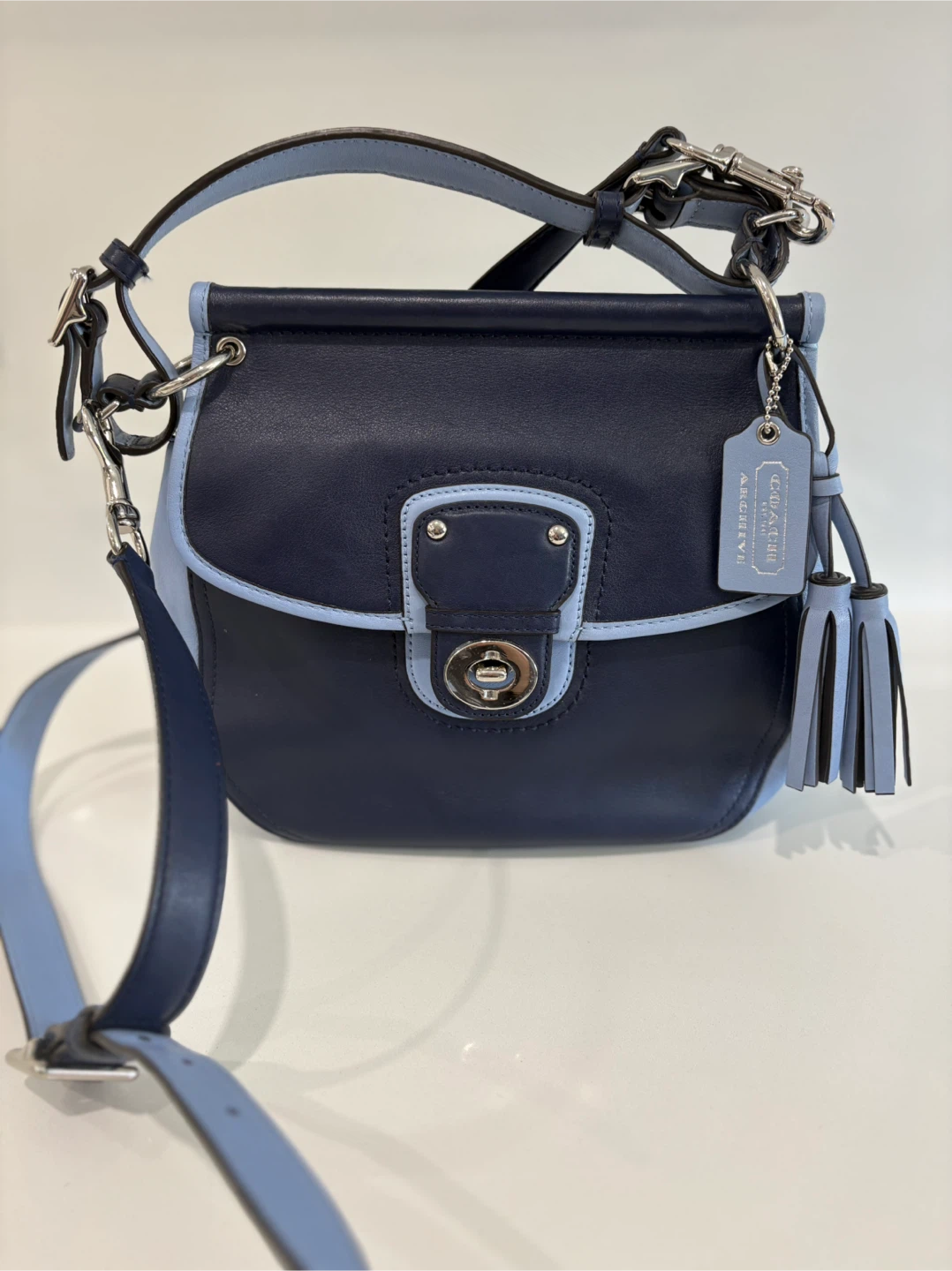 Coach Legacy Archival Two-Tone Leather Willis Crossbody Bag