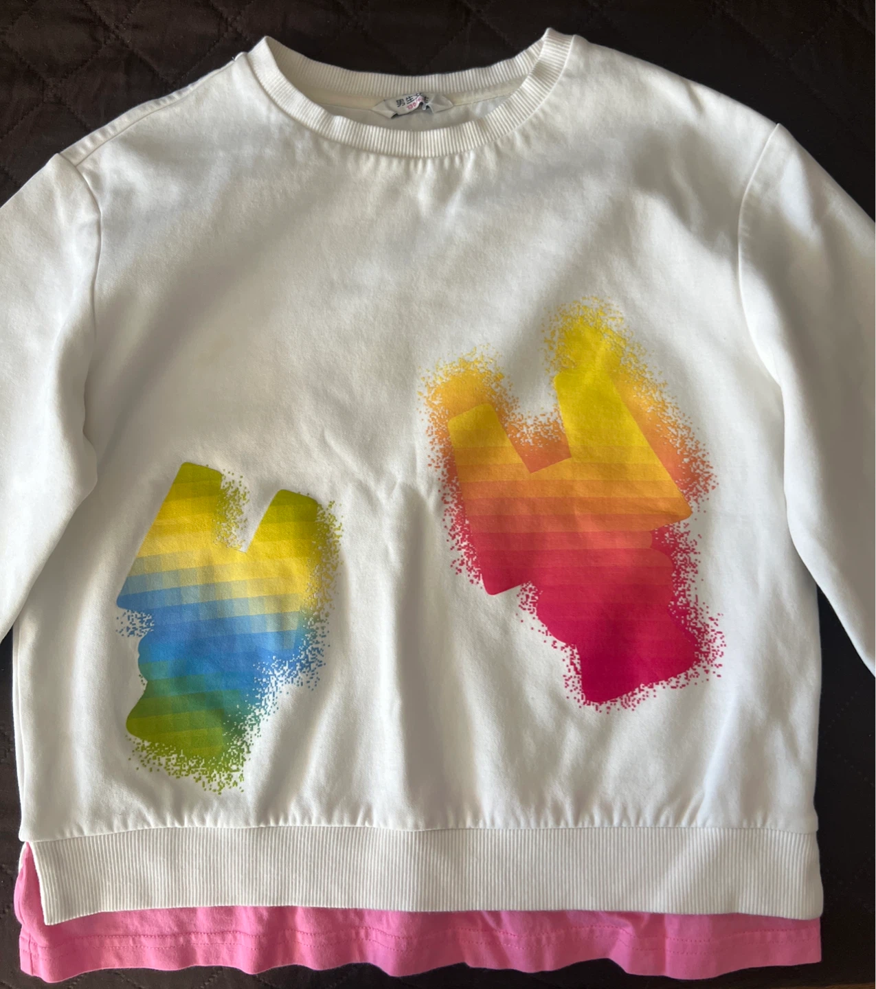 White Kids Graphic Long-Sleeve Sweatshirt