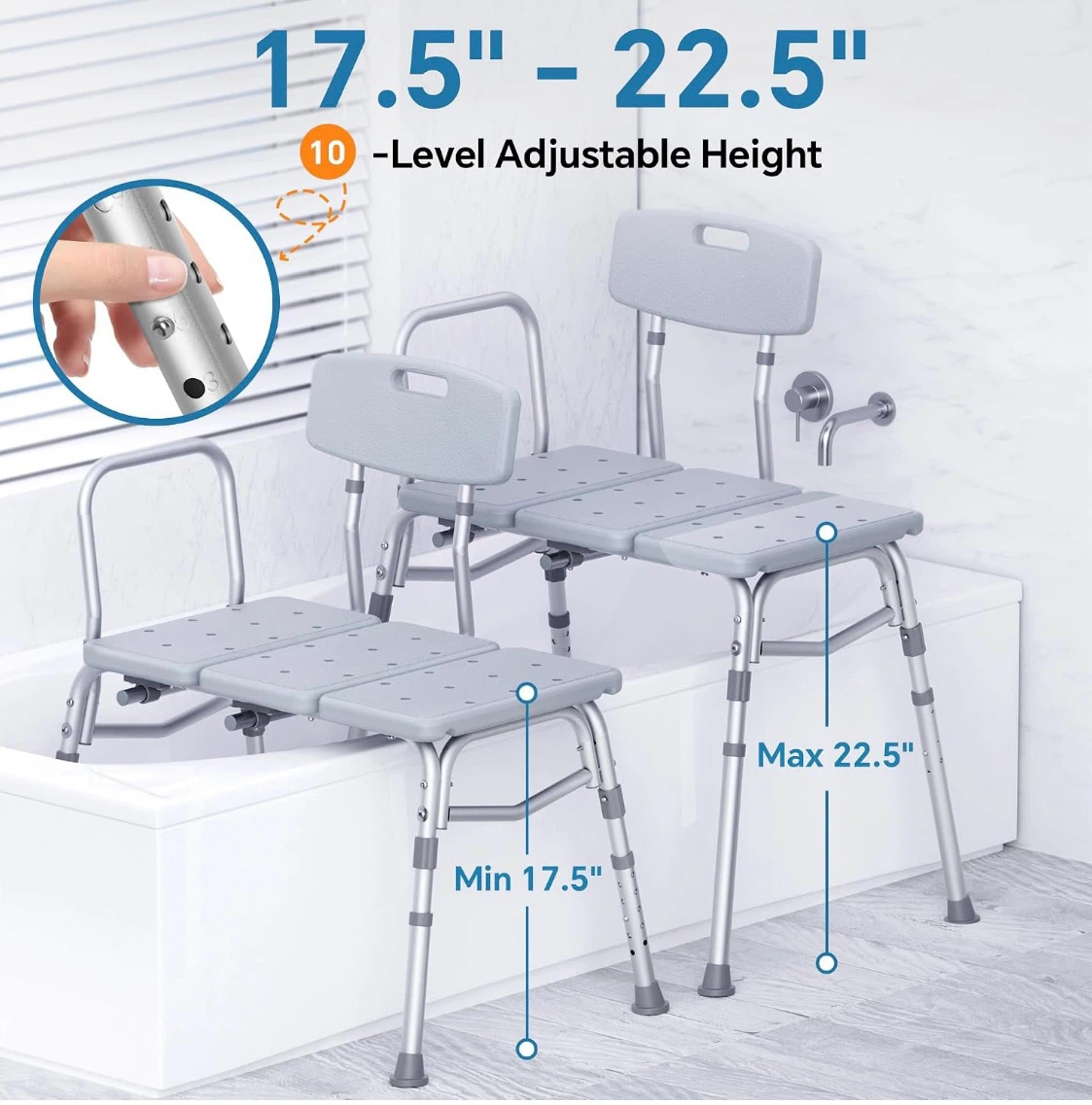 Adjustable Bathtub Transfer Bench - photo 5