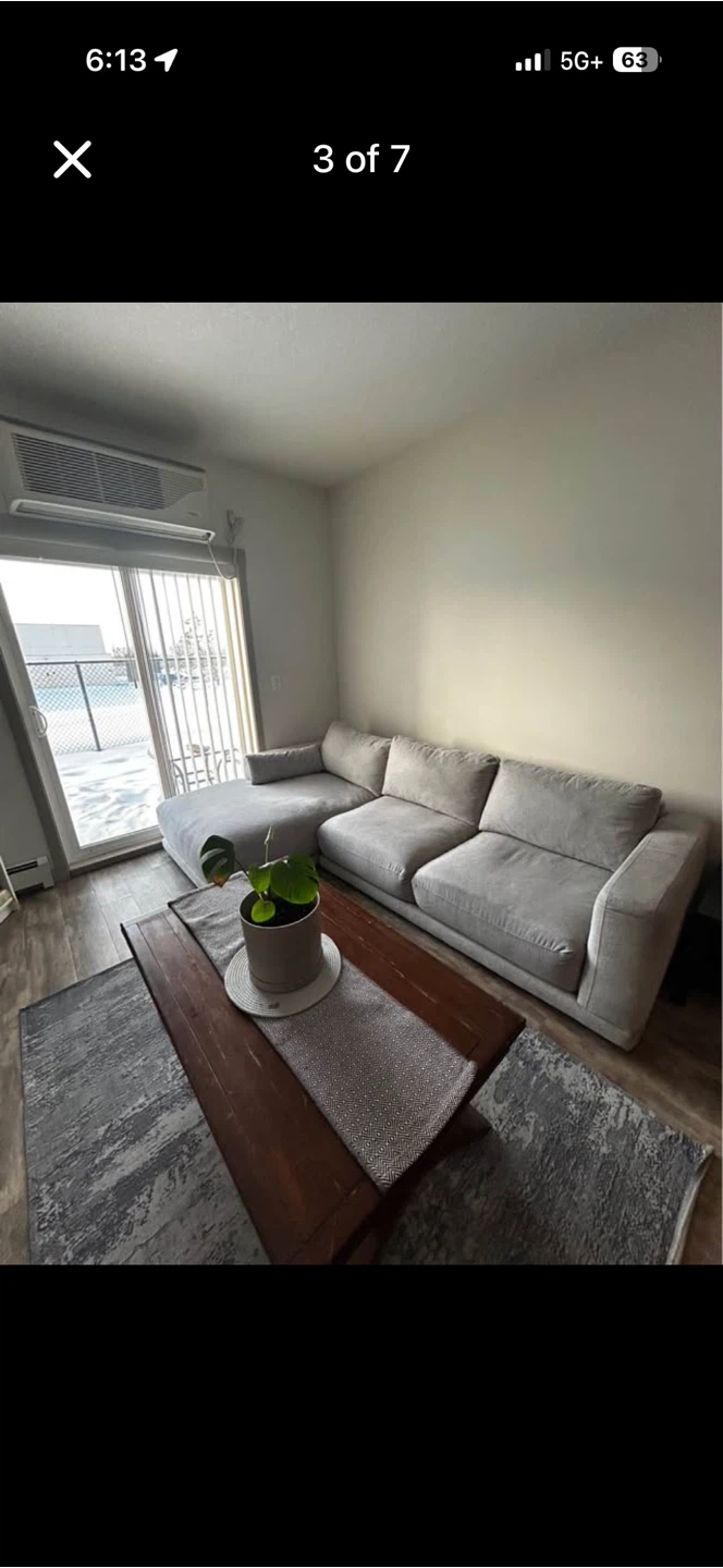 Light grey feather filled sectional sofa - photo 3