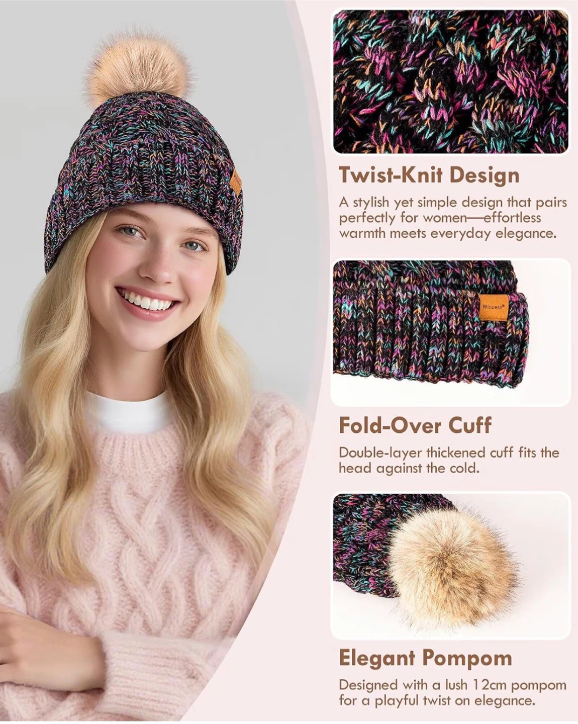 Women's Knit Pom Pom Beanie - photo 4