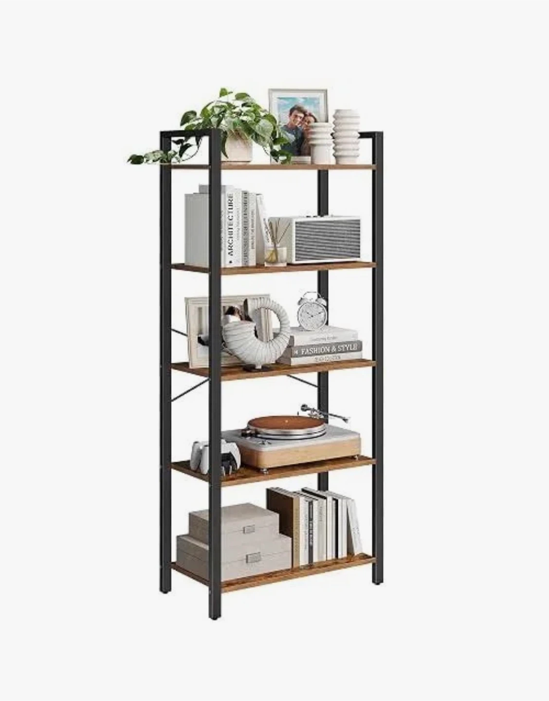 5-Tier Industrial Bookshelf - photo 4