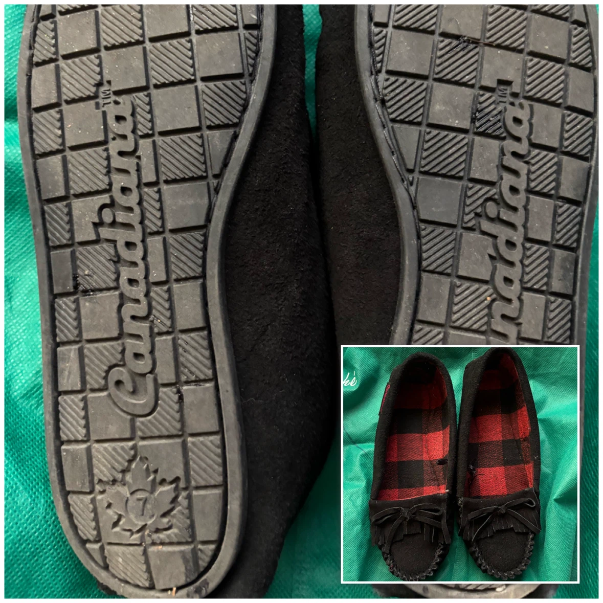 Canadiana - Black Moccasins - *Size Women 7*