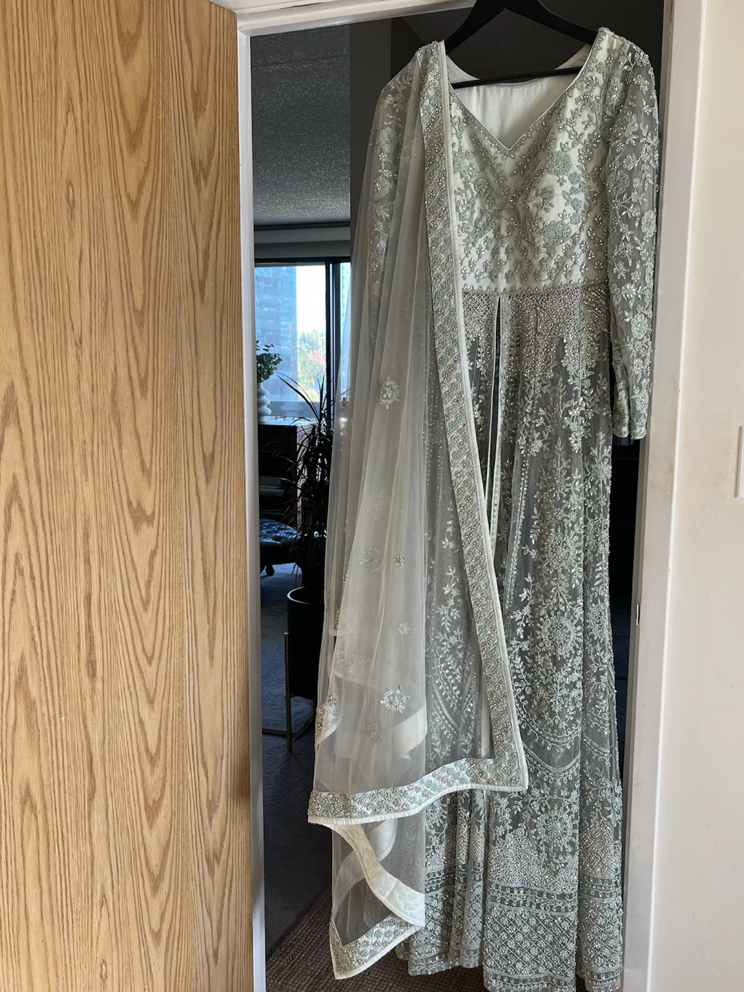 Light Green Embroidered Party Dress