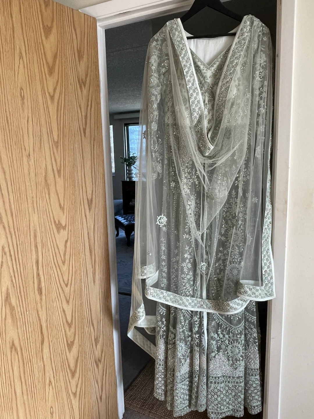 Light Green Embroidered Party Dress - photo 4