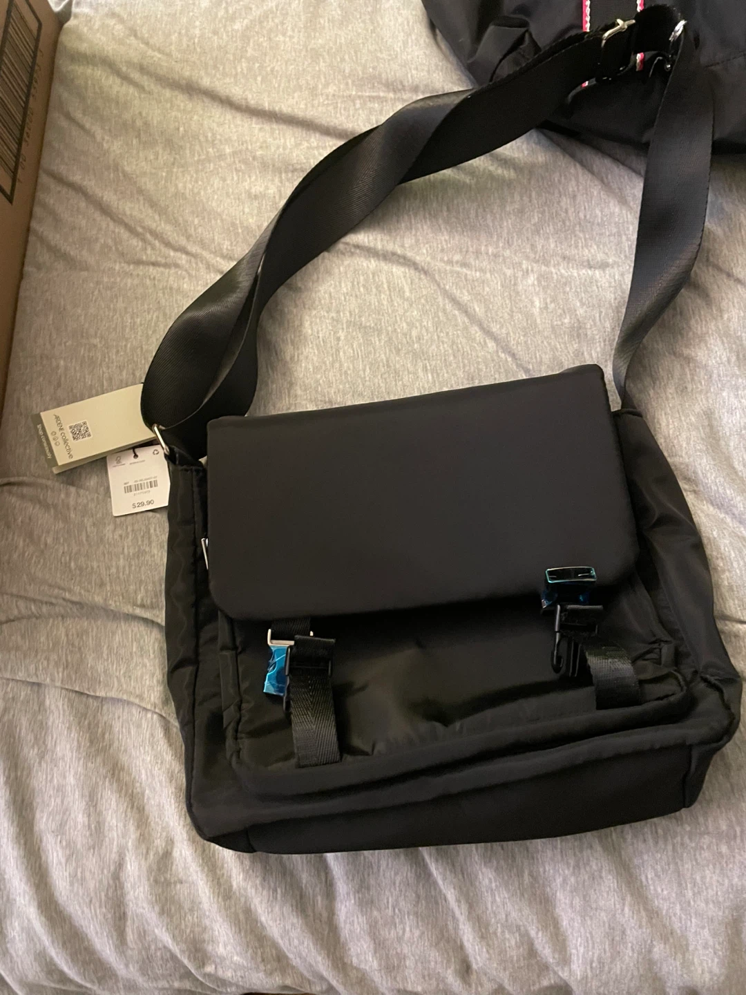 Ardene Collective Black Messenger Bag