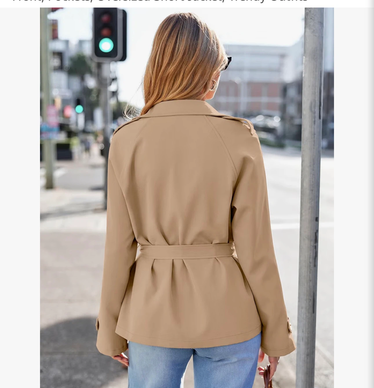 Beige Double-Breasted Trench Jacket (LG) - photo 2