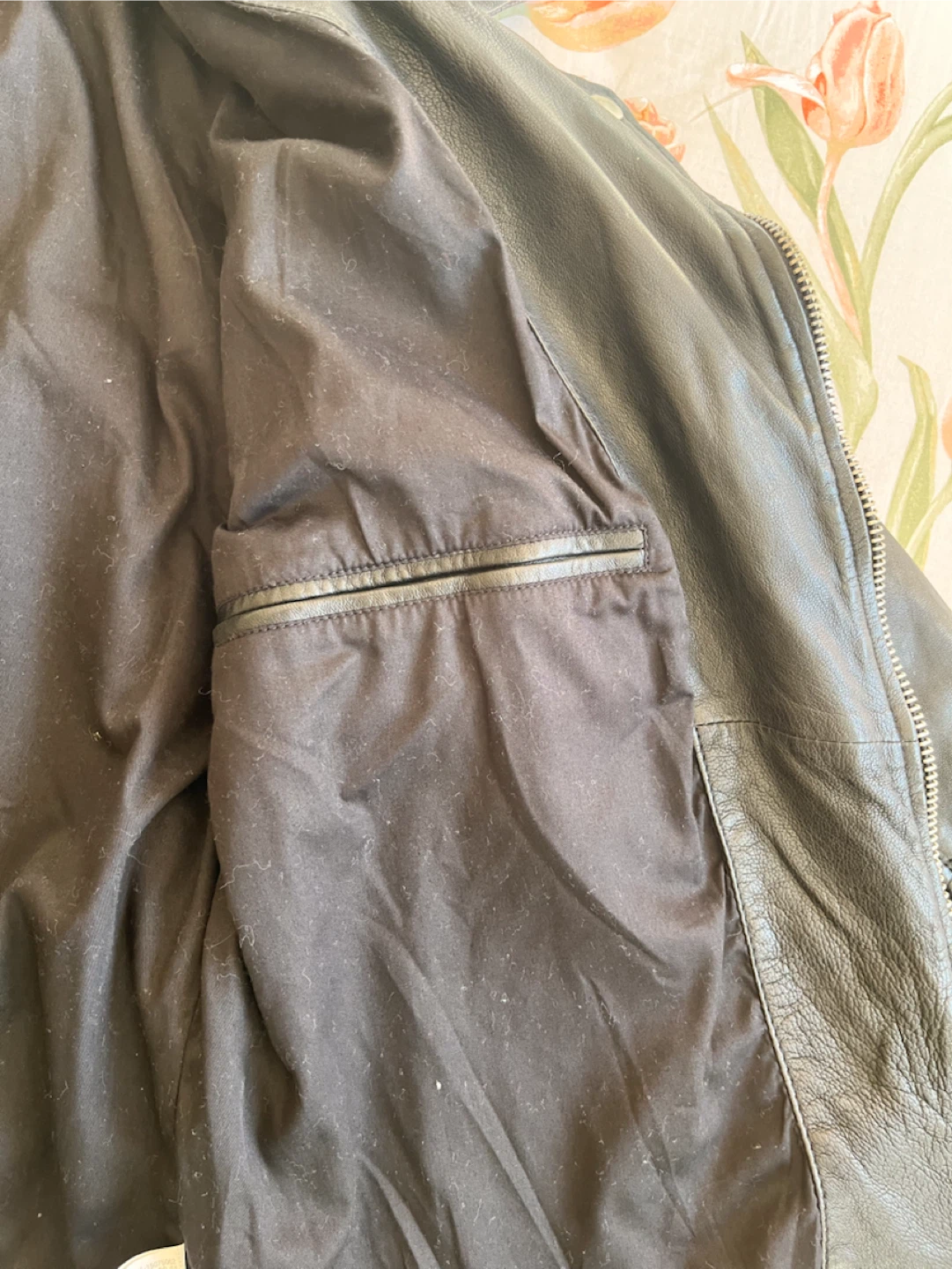 Zara Black Genuine Sheep Leather Men's Biker Jacket - photo 4