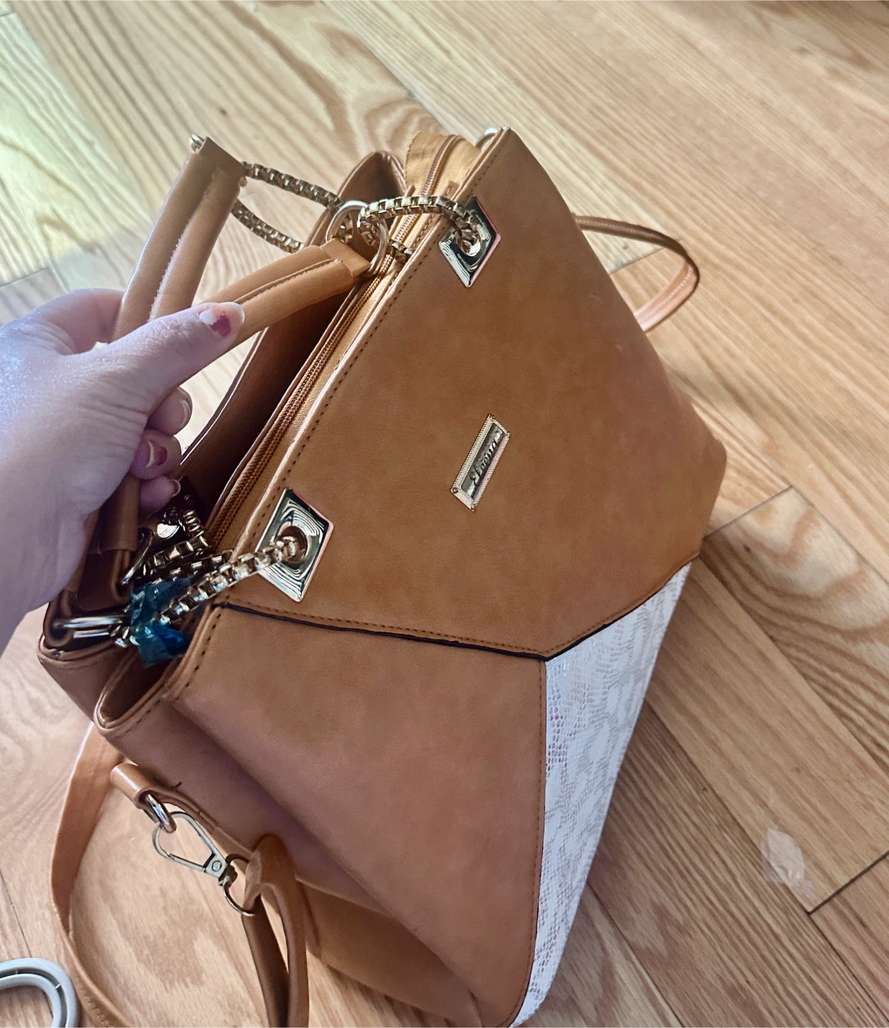 Brown Faux Leather Handbag - photo 2