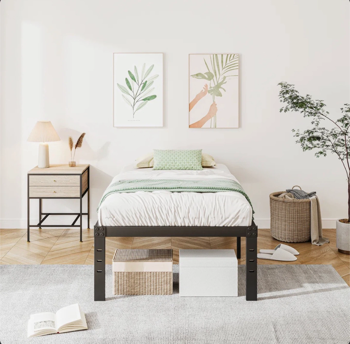 Black Metal Twin Bed Frame