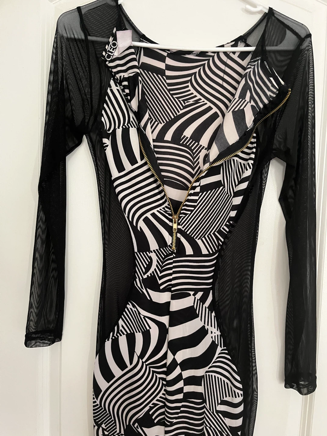 Cleo Apparel Black and White Mesh Dress - photo 3