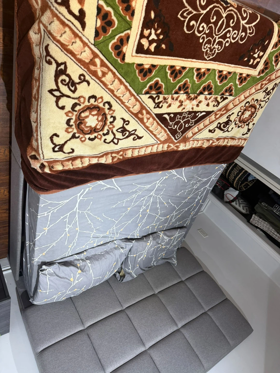 Grey Upholstered Bed Frame