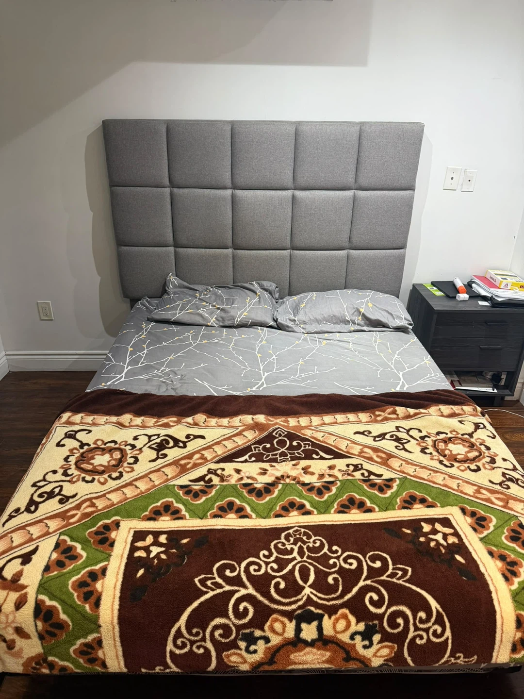 Grey Upholstered Bed Frame - photo 2
